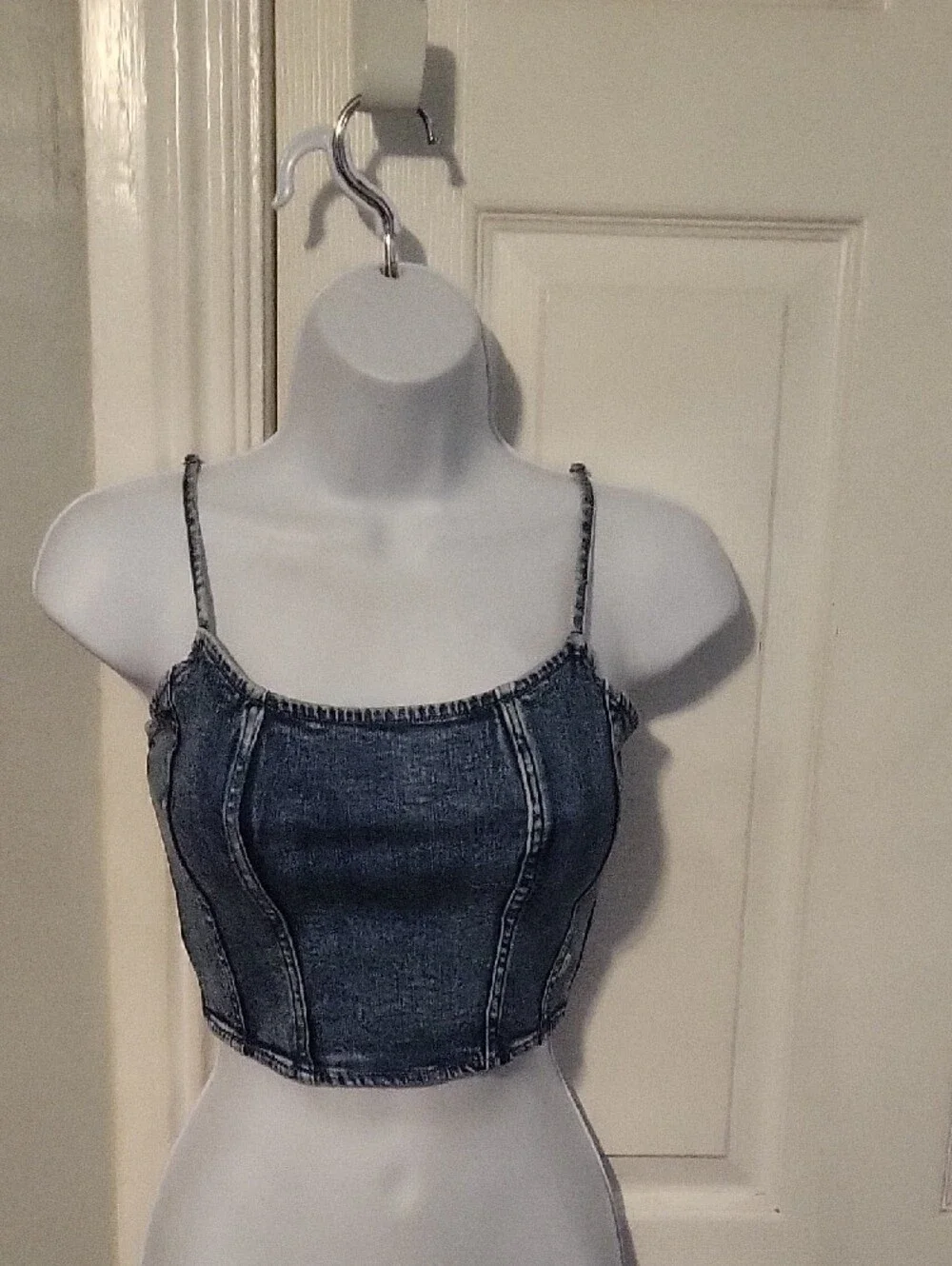 NWT American Eagle Corset Style Denim Crop Top
